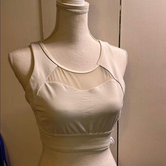 lululemon mesh white Cross-Back Sports Bra - Picture 1 of 7